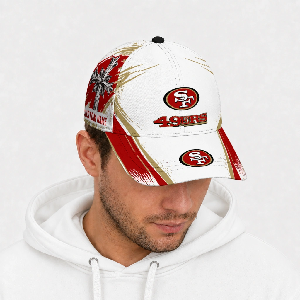 san-francisco-49ers-cap-personalized-grunge-cross-red-white-new-arrival.webp