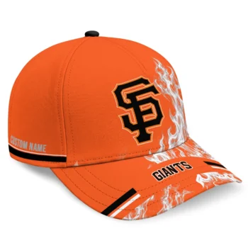 San Francisco Giants Cap - Custom Smoke Flames Orange