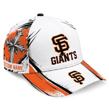 San Francisco Giants Cap - Customized Grunge Cross Orange White
