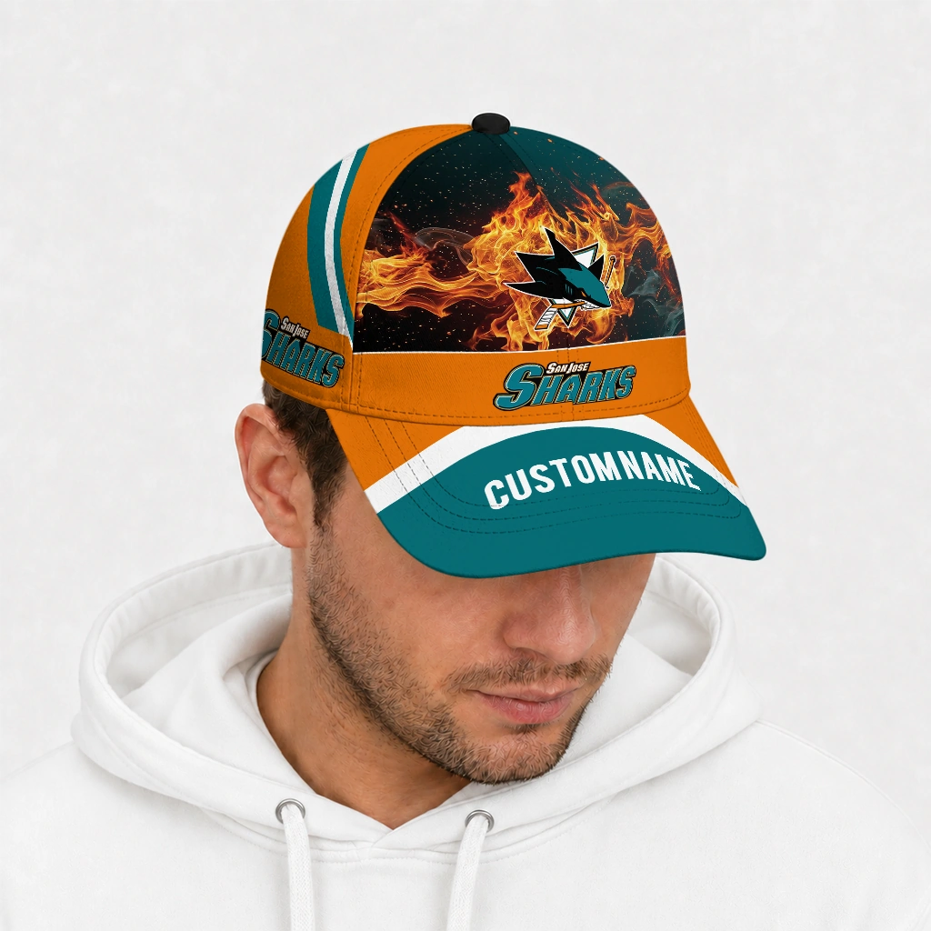 san-jose-sharks-cap-customized-blazing-fire-teal-new-arrival.webp