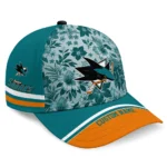 san-jose-sharks-cap-customized-tropical-floral-teal-best-selling.webp