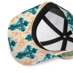 san-jose-sharks-cap-personalized-damask-pattern-teal-white-best-selling.webp