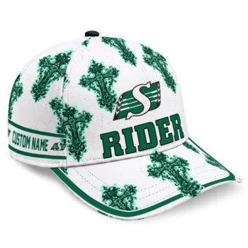 Saskatchewan Roughriders Cap - Customized Damask Pattern Green White