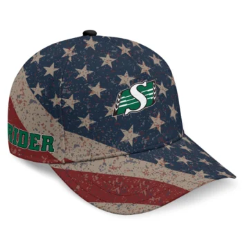 Saskatchewan Roughriders Cap - Customized Distressed Stars Navy