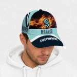 seattle-kraken-cap-personalized-blazing-fire-blue-best-selling.webp