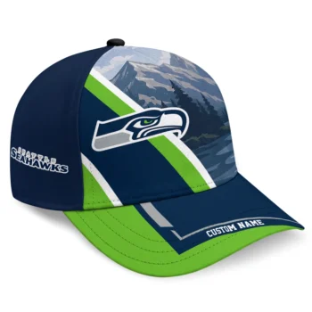 Seattle Seahawks Cap - Customized Diagonal Slash Blue