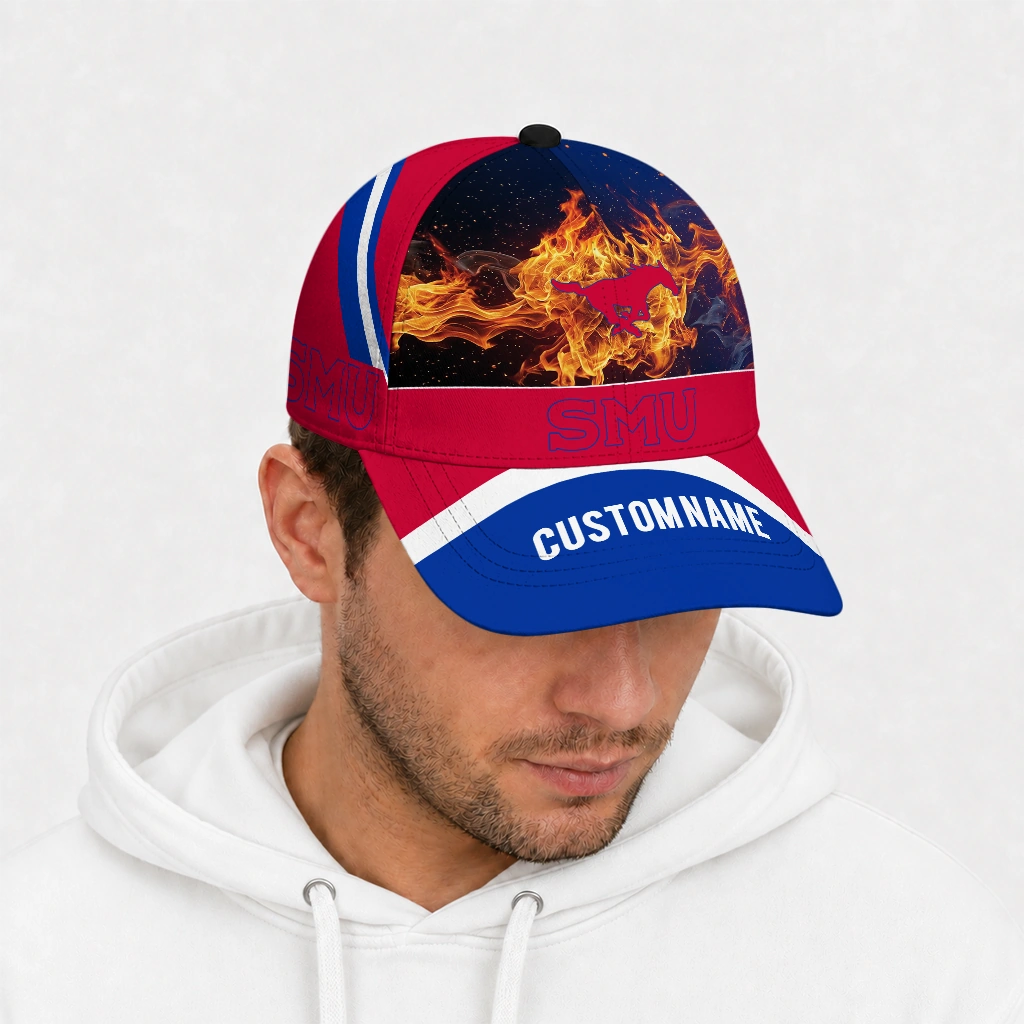smu-mustangs-cap-personalized-blazing-fire-blue-new-arrival.webp