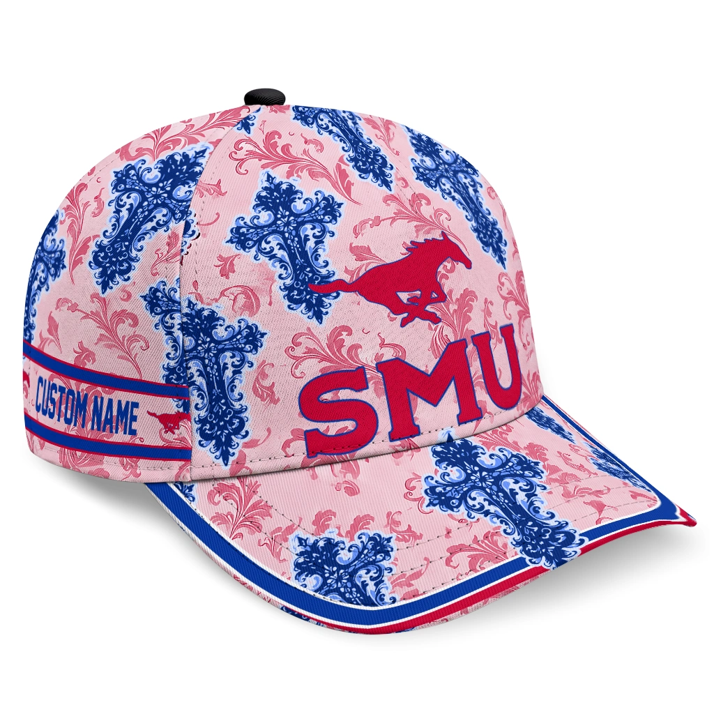 smu-mustangs-cap-personalized-damask-pattern-blue-white-best-selling.webp smu mustangs cap personalized damask pattern blue white best selling