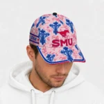 smu-mustangs-cap-personalized-damask-pattern-blue-white-best-selling.webp