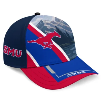 SMU Mustangs Cap - Personalized Diagonal Slash Blue