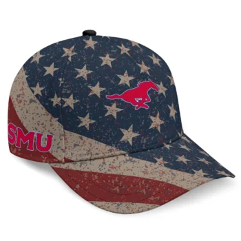 SMU Mustangs Cap - Personalized Distressed Stars Navy