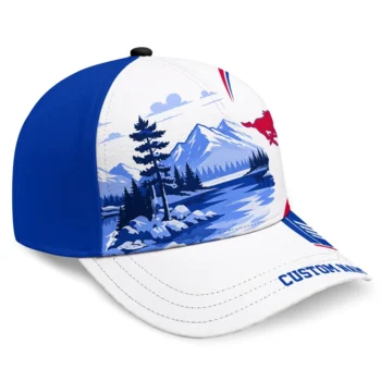 SMU Mustangs Cap - Personalized Flat Illustration Blue White