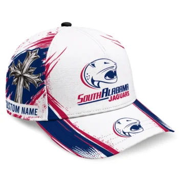 South Alabama Jaguars Cap - Customized Grunge Cross Blue White