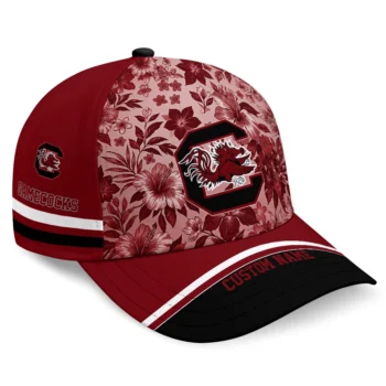 South Carolina Gamecocks Cap - Personalized Tropical Floral Garnet