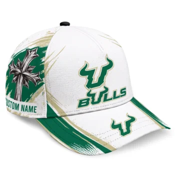 South Florida Bulls Cap - Personalized Grunge Cross Green White