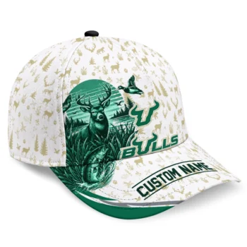 South Florida Bulls Cap - Personalized Toile Pattern Green White