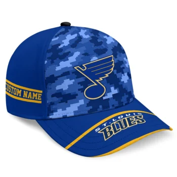 St. Louis Blues Cap - Personalized Pixel Camo Blue