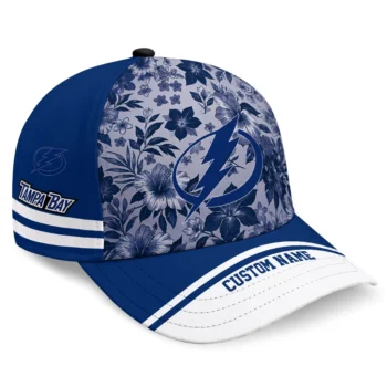 Tampa Bay Lightning Cap - Customized Tropical Floral Blue