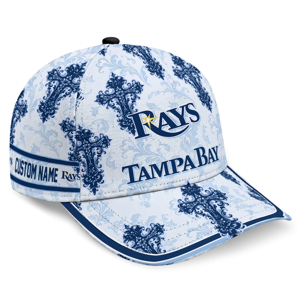 tampa-bay-rays-cap-custom-damask-pattern-navy-white-best-selling.webp tampa bay rays cap custom damask pattern navy white best selling