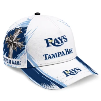 Tampa Bay Rays Cap - Customized Grunge Cross Navy White