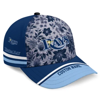 Tampa Bay Rays Cap - Personalized Tropical Floral Navy