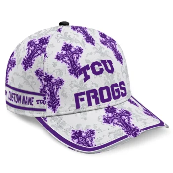 TCU Horned Frogs Cap - Custom Damask Pattern Purple White