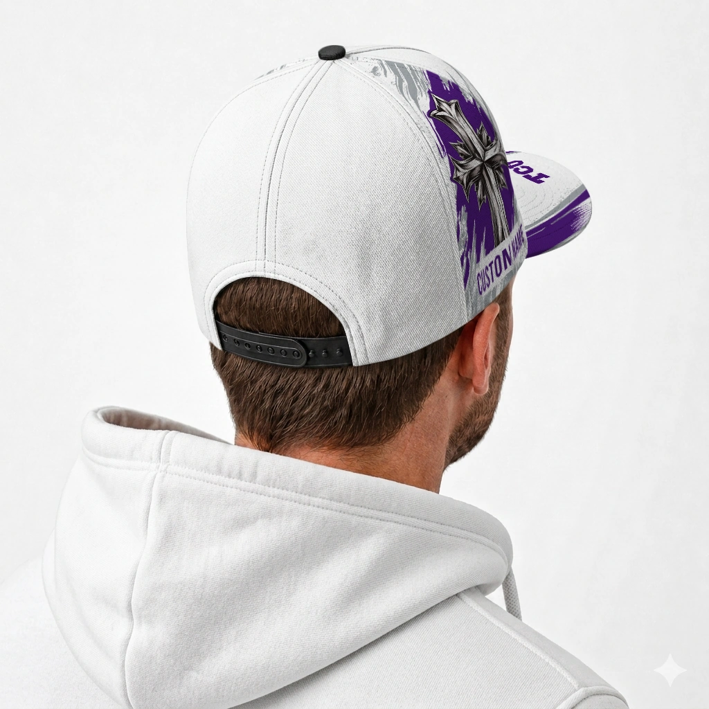 tcu-horned-frogs-cap-custom-grunge-cross-purple-white-latest-model.webp