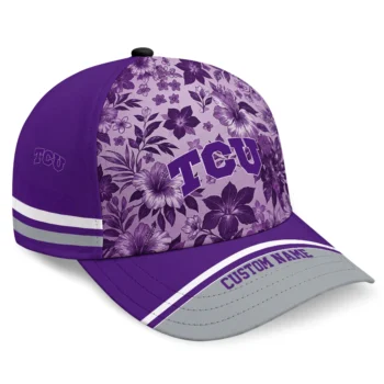 TCU Horned Frogs Cap - Custom Tropical Floral Purple