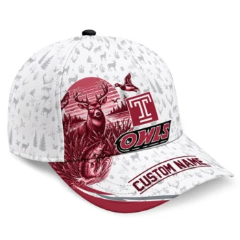 Temple Owls Cap - Custom Toile Pattern Red White
