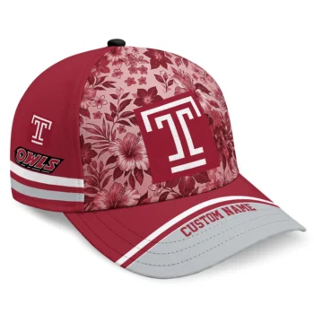 Temple Owls Cap - Custom Tropical Floral Red