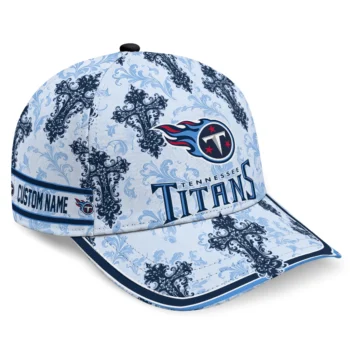 Tennessee Titans Cap - Customized Damask Pattern Navy White