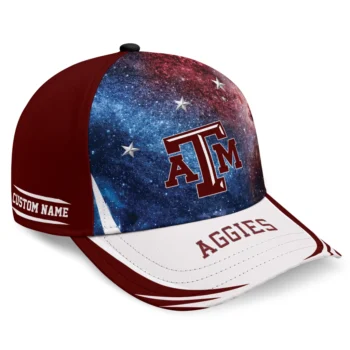 Texas A&M Aggies Cap - Personalized Galaxy Nebula Maroon