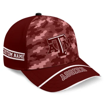 Texas A&M Aggies Cap - Personalized Pixel Camo Maroon