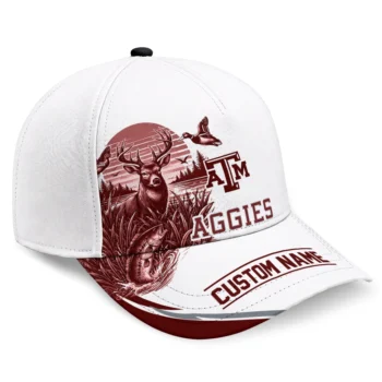 Texas A&M Aggies Cap - Personalized Toile Pattern Maroon White