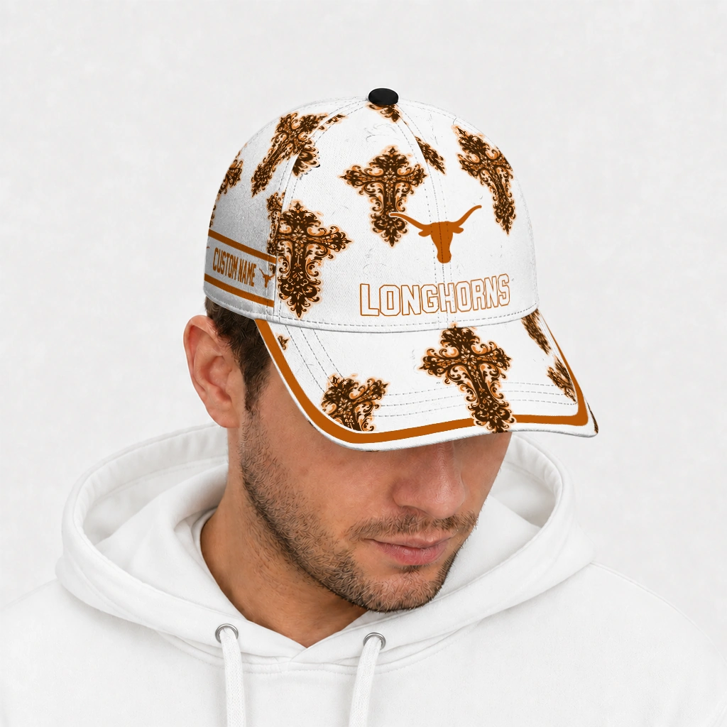 texas-longhorns-cap-customized-damask-pattern-orange-white-new-arrival.webp