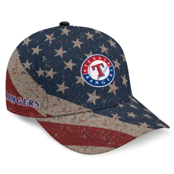 Texas Rangers Cap - Customized Distressed Stars Navy