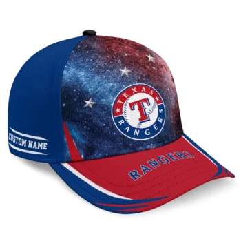 Texas Rangers Cap - Personalized Galaxy Nebula Blue