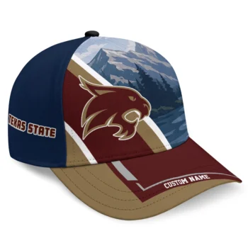 Texas State Bobcats Cap - Personalized Diagonal Slash Maroon