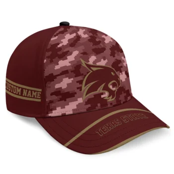 Texas State Bobcats Cap - Personalized Pixel Camo Maroon