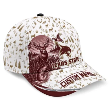 Texas State Bobcats Cap - Personalized Toile Pattern Maroon White