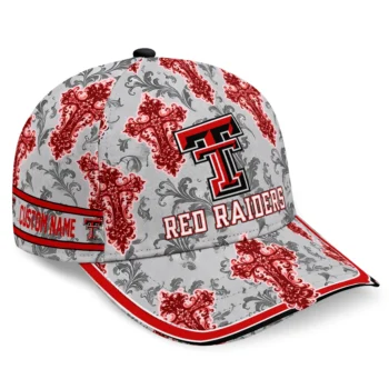 Texas Tech Red Raiders Cap - Custom Damask Pattern Red White