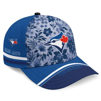 Toronto Blue Jays Cap - Customized Tropical Floral Blue