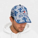 toronto-blue-jays-cap-personalized-damask-pattern-blue-white-best-selling.webp