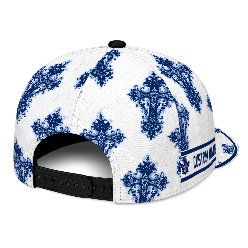 toronto-maple-leafs-cap-custom-damask-pattern-blue-white-fashion-forward.webp
