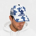 toronto-maple-leafs-cap-custom-damask-pattern-blue-white-best-selling.webp