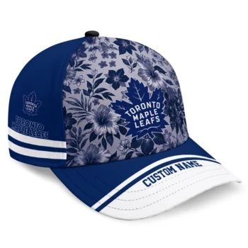 Toronto Maple Leafs Cap - Personalized Tropical Floral Blue