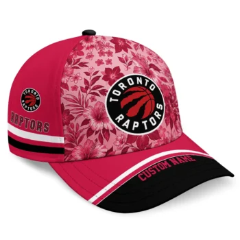 Toronto Raptors Cap - Personalized Tropical Floral Red