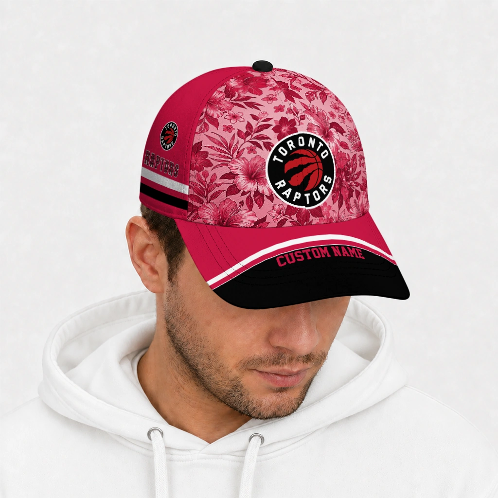toronto-raptors-cap-personalized-tropical-floral-red-new-arrival.webp