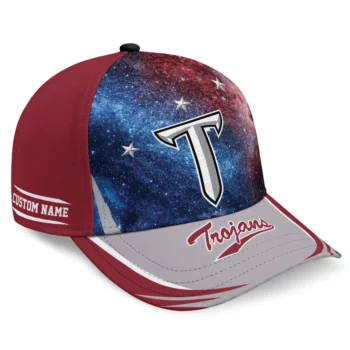 Troy Trojans Cap - Customized Galaxy Nebula Red