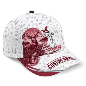 Troy Trojans Cap - Customized Toile Pattern Red White